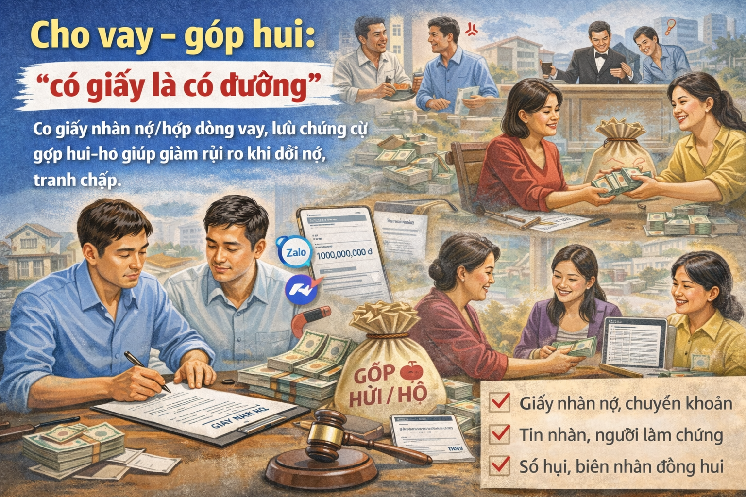 Cho vay – góp hụi: “có giấy là có đường”