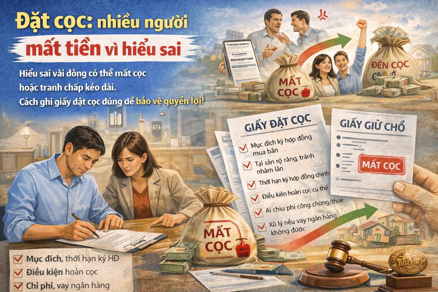 Đặt cọc: nhiều người mất tiền vì hiểu sai